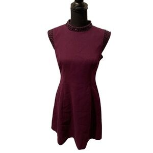 Vince Camuto Cap Sleeves A-line Dress with Rhinestone Embellishment size 6